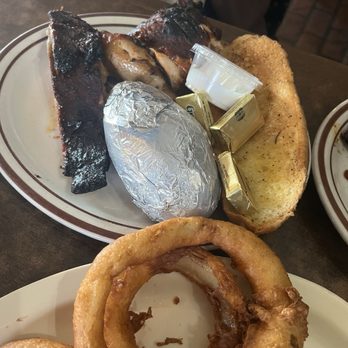 Chris' & Pitt's - Chicken & spareribs combo with a baked potato! - Barbeque Near Me - Downey, California