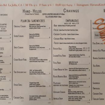 Havana Kitchen - Soft opening food menu - Cuban Near Me - La Jolla, California Havana Kitchen - Soft opening food menu - Cuban Near Me - La Jolla, California