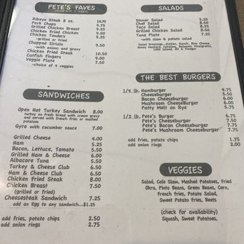 Pete's Cafe - Menu - Southern Near Me - Farmers Branch, Texas Pete's Cafe - Menu - Southern Near Me - Farmers Branch, Texas