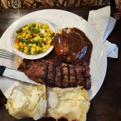 Black Rock Grill - Steak with gravy.