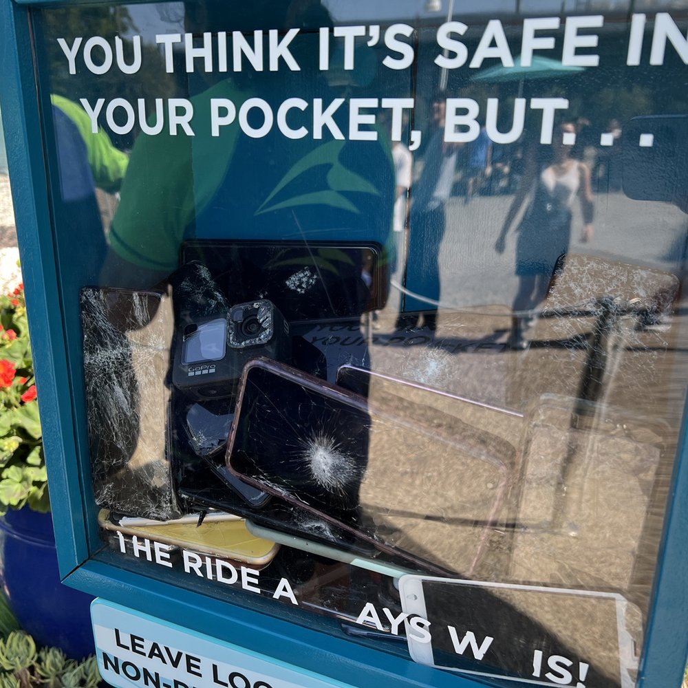 Emperor - Samples of phones that fell while riding Emperor! The ride ALWAYS WINS! - Amusement Parks Near Me - San Diego, California Emperor - Samples of phones that fell while riding Emperor! The ride ALWAYS WINS! - Amusement Parks Near Me - San Diego, California