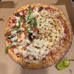 Papa Johns Pizza - Almost half veggie and no half pepperoni (just cheese)