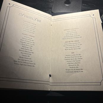Prohibition - Menu - Cocktail Bars Near Me - St. Louis, Missouri