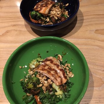 Doc B's Restaurant + Bar - Wok Bowl with brown rice and salmon - New American Near Me - Chicago, Illinois Doc B's Restaurant + Bar - Wok Bowl with brown rice and salmon - New American Near Me - Chicago, Illinois