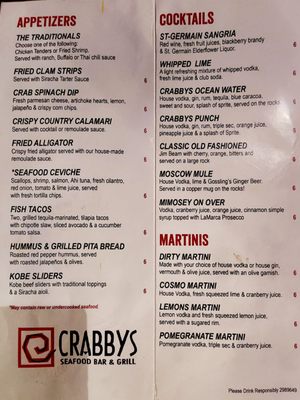 Menu photo 5 Crabby's Seafood Bar & Grill Rogers, AR