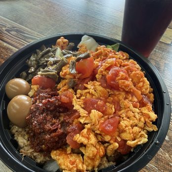 Joyness Eating - braised pork and tomato scramble eggs over rice - Fast Food Near Me - San Gabriel, California