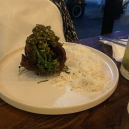 Skirt steak and rice...