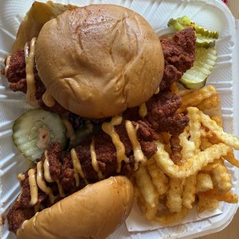 Dave's Hot Chicken - DAVE'S #2: 2 SLIDERS W/ FRIES - Chicken Shop Near Me - Langhorne, Pennsylvania Dave's Hot Chicken - DAVE'S #2: 2 SLIDERS W/ FRIES - Chicken Shop Near Me - Langhorne, Pennsylvania