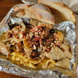 Pasta Guy aka Chef Alfredo Lee - Italian sausage, onions, pears in gorgonzola cream topped w/ candied nuts