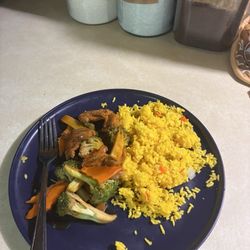 China Wok Buffet - This was the beef and broccoli and rice. Mixed with vegetables.