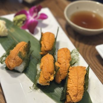 Sushi Kabuki - Uni Roll. Uni was so creamy, fresh and HUGE!  The wrap is not seaweed, but better quality, upgraded seaweed ( never seen around here) - Sushi Bars Near Me - Herndon, Virginia