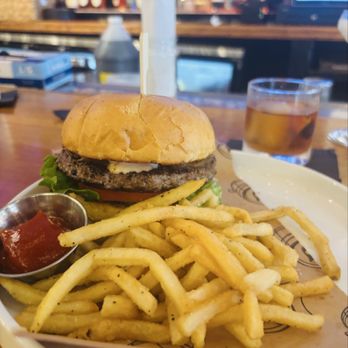 Batch Local Kitchen - Batch burger as it comes, with fries. Delicious but the beef definitely needed more love (it was also overcooked, so that didn't help). - Cocktail Bars Near Me - West Palm Beach, Florida Batch Local Kitchen - Batch burger as it comes, with fries. Delicious but the beef definitely needed more love (it was also overcooked, so that didn't help). - Cocktail Bars Near Me - West Palm Beach, Florida