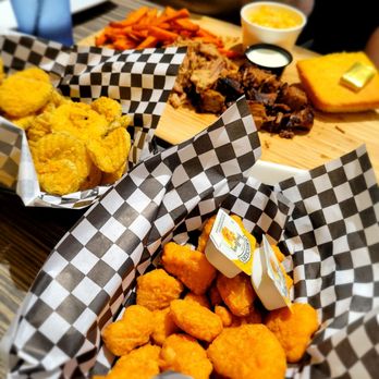 Beach Pit BBQ - Corn fritters and fried pickles - Barbeque Near Me - Costa Mesa, California