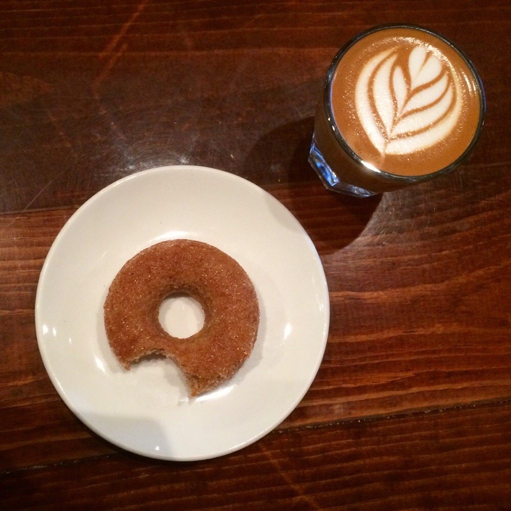 Espresso a Mano - Pumpkin donut from Gluten Free Goat Bakery and a cortado - Coffee & Tea Near Me - Pittsburgh, Pennsylvania Espresso a Mano - Pumpkin donut from Gluten Free Goat Bakery and a cortado - Coffee & Tea Near Me - Pittsburgh, Pennsylvania