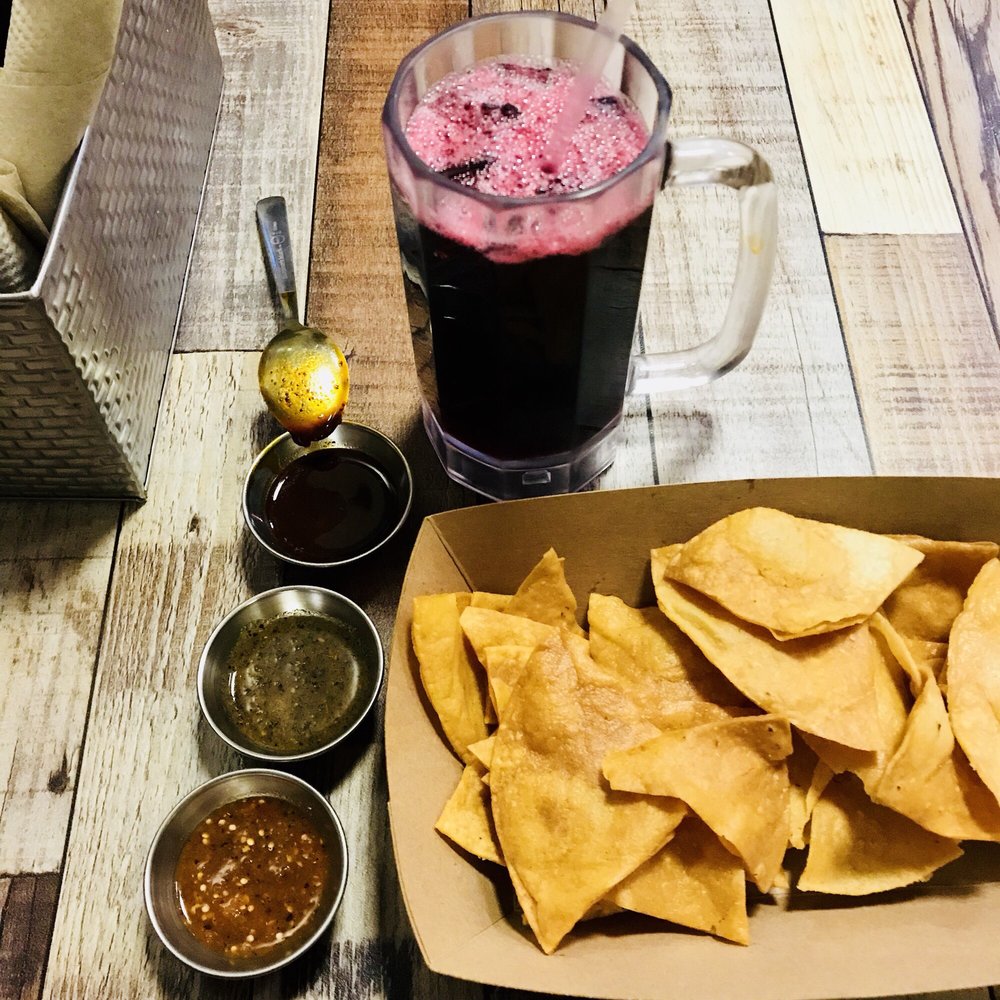 La Taquiza - Delicious homemade mmm mmm chips and really hot lava spicy sauces. To drink Agua de Jamaica: very good. - Mexican Near Me - Lexington, Kentucky La Taquiza - Delicious homemade mmm mmm chips and really hot lava spicy sauces. To drink Agua de Jamaica: very good. - Mexican Near Me - Lexington, Kentucky
