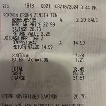 Walgreens - A receipts - Cosmetics & Beauty Supply Near Me - Conyers, Georgia