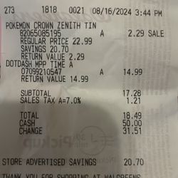 Walgreens - A receipts