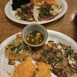 Birria tacos and Single Tex-Mex Tofu Taco
