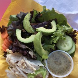 Seasonal salad with the homemade dressing on the side because I'm on a specific diet. But I totally cheated and it was so worth it! Seasonal salad with the homemade dressing on the side because I'm on a specific diet. But I totally cheated and it was so worth it!