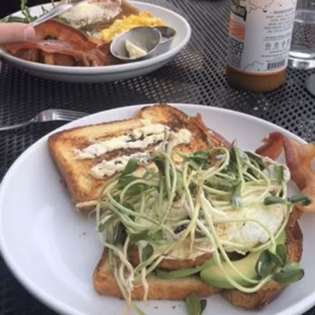 Hillside Farmacy - Fried egg sandwich comes with potato cake very good - New American Near Me - Austin, Texas