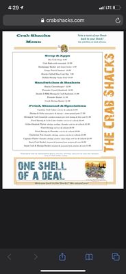 Menu photo 5 The Crab Shack Folly Beach, SC