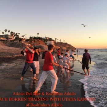 Encinitas Aikido - bokken (sword) training at moonlight beach - Martial Arts Near Me