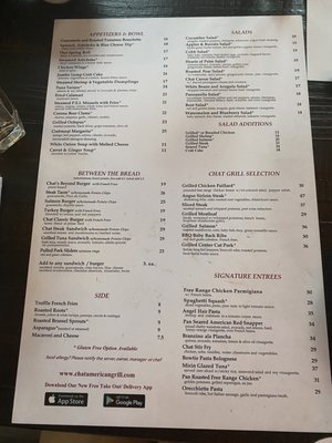 Menu photo 4 Chat American Grill Scarsdale, NY Menu photo 4 Chat American Grill Scarsdale, NY