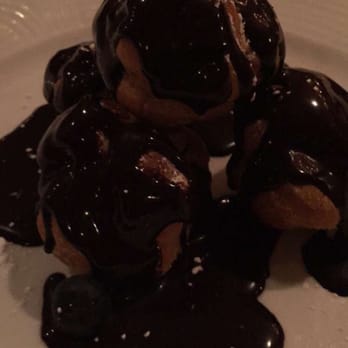 La Voile - Cream puffs with chocolate sauce. You get four :) - French Near Me - Boston, Massachusetts