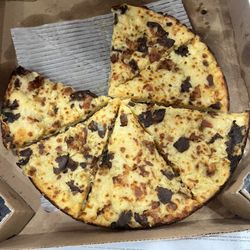 Domino's Pizza - The Philly Steak and bacon with garlic Parmesan sauce