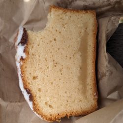 The Colombian Company - A not entirely cooked through vegan lemon loaf.