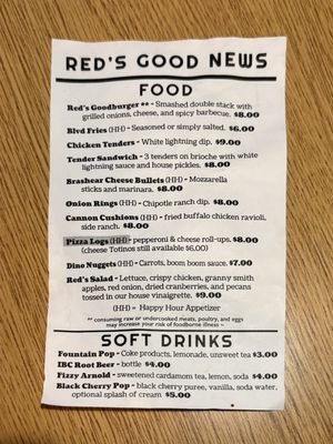 Menu photo 1 Red's Good News Pittsburgh, PA