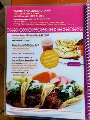 Menu photo 2 Tacos El Costalilla Alexandria, VA Menu photo 2 Tacos El Costalilla Alexandria, VA