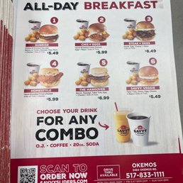 All day breakfast menu