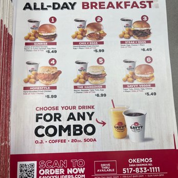 Savvy Sliders - All day breakfast menu - American Near Me - Okemos, Michigan