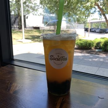 SocieTea - Mango Green Tea Boba! - Bubble Tea Near Me - Springfield, Missouri