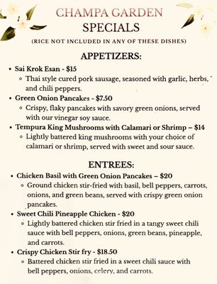 Menu photo 2 Champa Garden Redding, CA