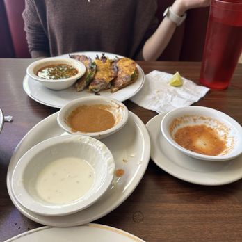 Three Amigos Restaurante - Birria tacos, what's left of cheese dip and habanero salsa and chipotle salsa. - Mexican Near Me - Little Rock, Arkansas Three Amigos Restaurante - Birria tacos, what's left of cheese dip and habanero salsa and chipotle salsa. - Mexican Near Me - Little Rock, Arkansas