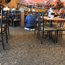 Pizza Ranch - I believe this person had some ties to someone who worked in restaurant as a couple workers came and talked to her..