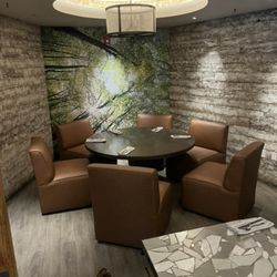 Custom upholstered restaurant club chairs