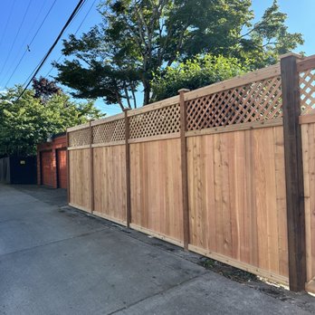 Cano’s Fencing - 8ft tall full panel style fence with 2ft diagonal lattice! - Fences & Gates Near Me Cano’s Fencing - 8ft tall full panel style fence with 2ft diagonal lattice! - Fences & Gates Near Me