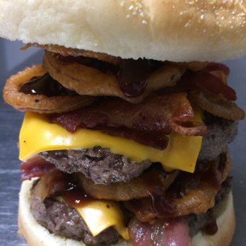 Cruizers - a hamburger with bacon and cheese - Pizza Near Me - Winamac, Indiana