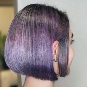 Pegah Beauty - Purple Highlights with Short Bob - Hair Stylists Near Me - San Diego , California Pegah Beauty - Purple Highlights with Short Bob - Hair Stylists Near Me - San Diego , California