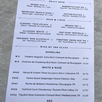 The Vault Garden - Drink menu - American Near Me - San Francisco, California