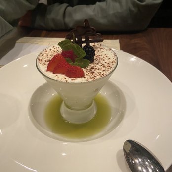 Soto - Green tea tiramisu (cookies were not soaked but I spooned the green tea in the bowl into the cookies to soak it myself) - Japanese Near Me - Houston, Texas