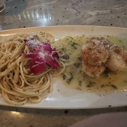 Scallops and linguine Scallops and linguine