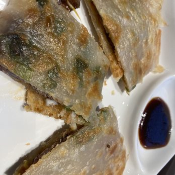 Kungfu Kitchen - Scallion Pancake with Beef (1 Slice is missing) - Dim Sum Near Me - Orlando, Florida