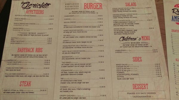 Menu photo 1 Hoserer - Rolly's American Diner Nuremberg, BY Menu photo 1 Hoserer - Rolly's American Diner Nuremberg, BY