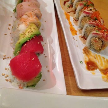 39 Degrees - Rainbow roll and Sunrise on Second St roll - Japanese Near Me - Long Beach, California