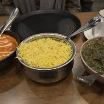 Kanak Indian Kitchen - New Delhi Butter Chicken, rice, and Saag (Lamb) the Indian Flag - Indian Near Me - Charlottesville, Virginia Kanak Indian Kitchen - New Delhi Butter Chicken, rice, and Saag (Lamb) the Indian Flag - Indian Near Me - Charlottesville, Virginia