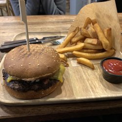 Hulks Burgerhus - Bacon Burger with side of fries